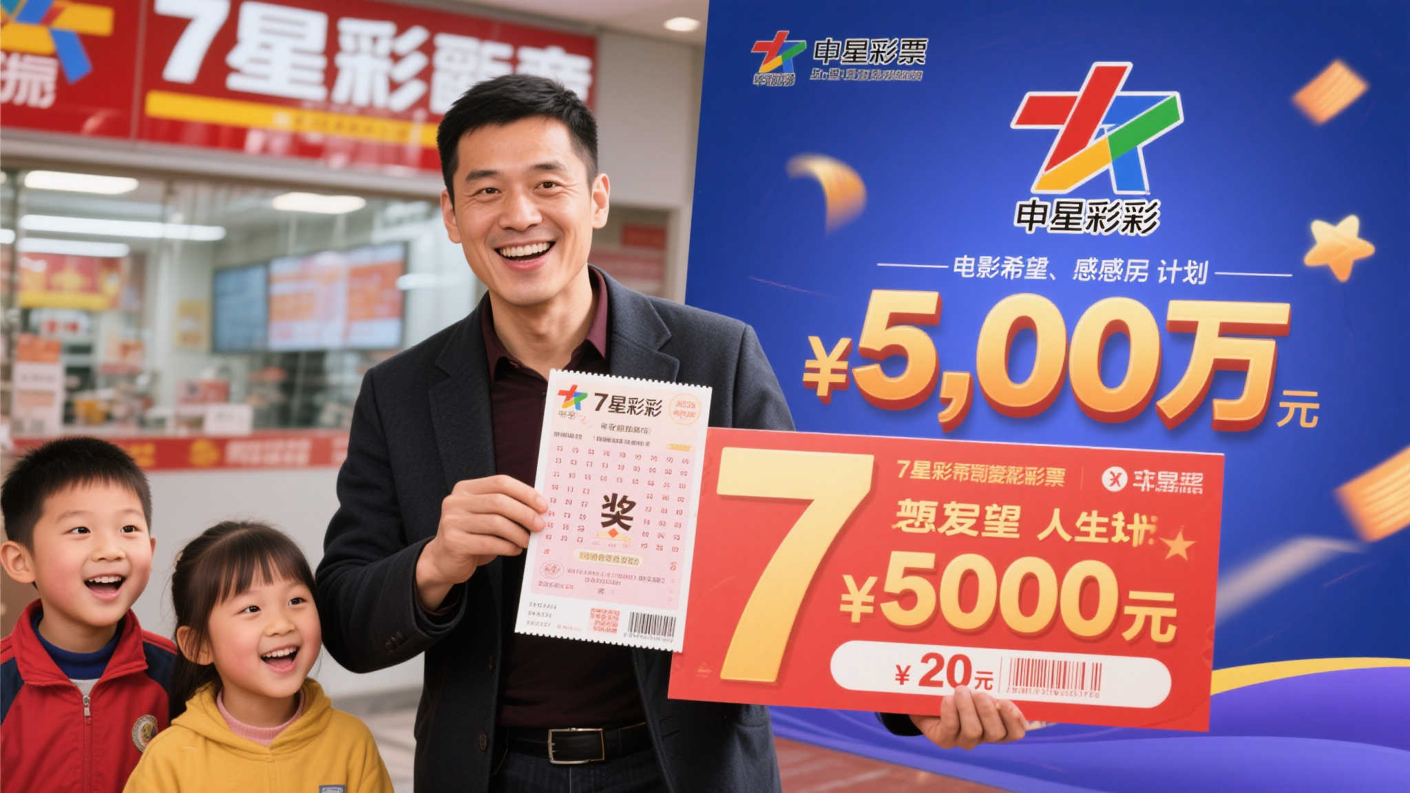 男子20元喜中7星彩500万 助力两子女创业或置业